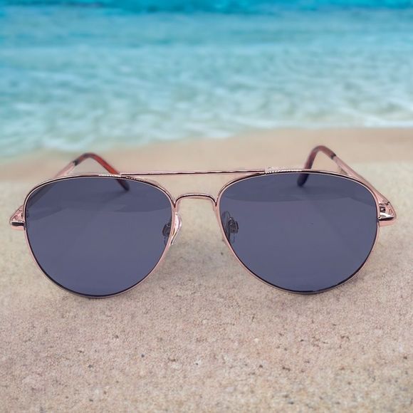 Gold Polarized Aviators Gray Lenses NS0281 Danny GLD POL DIS - Picture 1 of 7